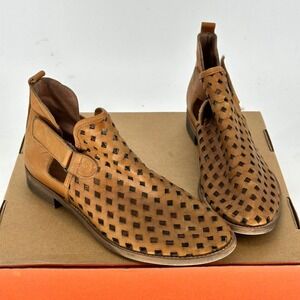 Musse & Cloud Caila Cutout Ankle Boots Booties Brown Tan Leather Spain 40 US 9.5